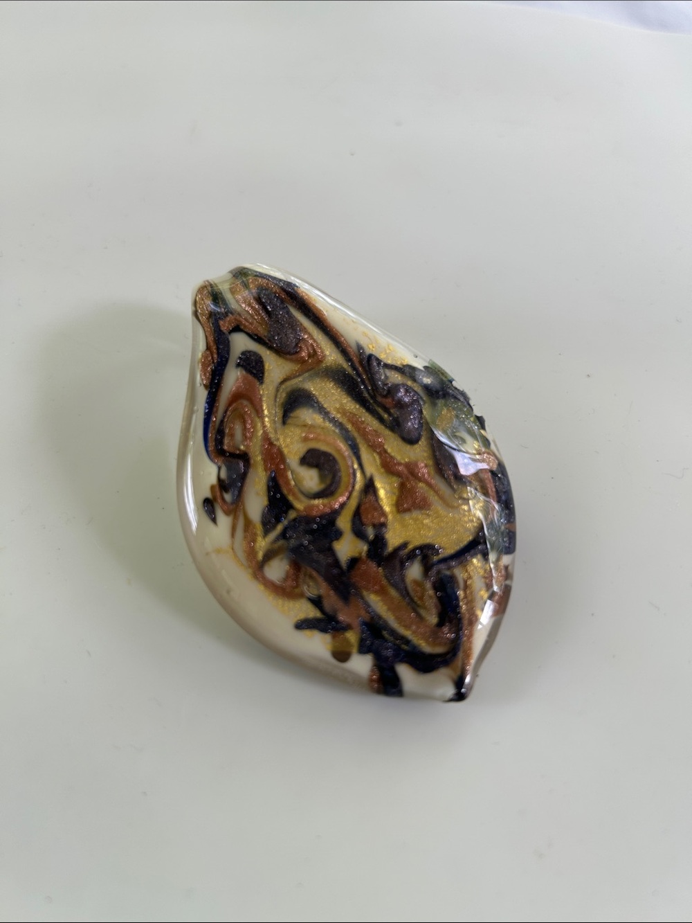 🌟 Authentic VENETIAURUM Murano Glass Swirl Pendant – Made in Italy